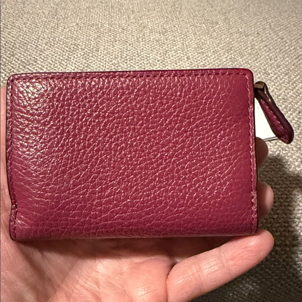 Coach Dark Pink Micro Leather Wallet NWT - Picture 3 of 8